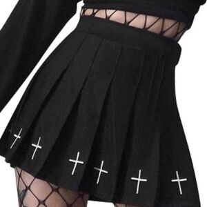 Pleated Gothic Style Skort